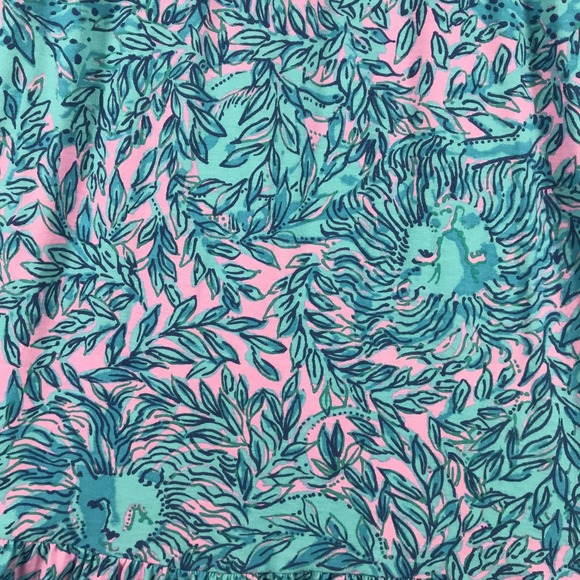 LILLY PULITZER Dress Size XXS Collins Knee Length Bermuda Blue Print Tie Waist - Picture 9 of 12